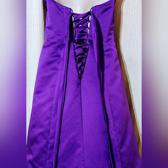 Alfred Angelo strapless formal purple maxi dress women size 4 - Picture 3 of 7